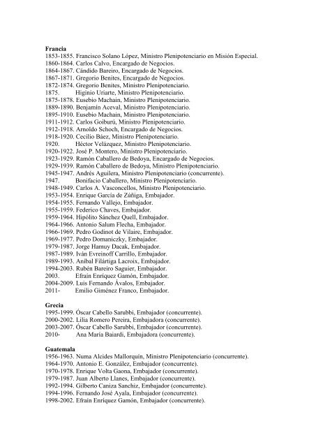 representantes diplomáticos del paraguay - Ministerio de ...