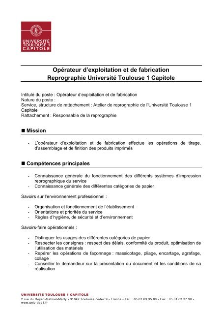 Poste reprographie 2.pdf - Université Toulouse 1 Capitole