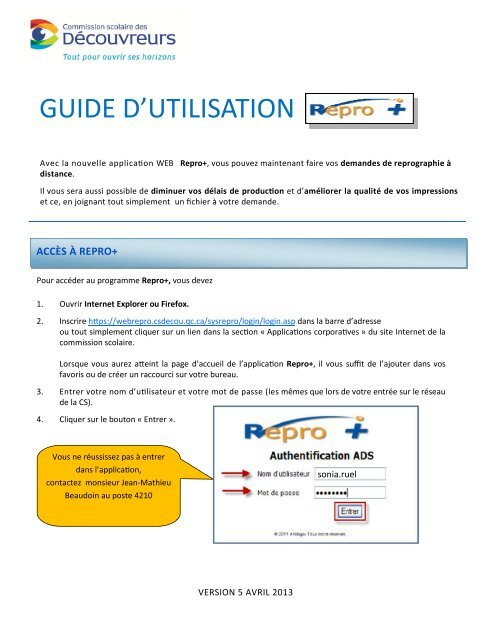 Guide - Centre de formation professionnelle Marie-Rollet