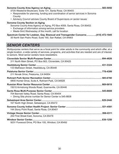 Senior Resource Guide - Sonoma County Area Agency on Aging(AAA)