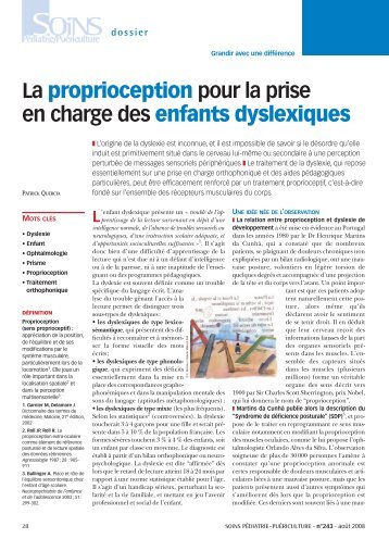 La proprioception pour la prise en charge des enfants ... - Dyslexie.Fr