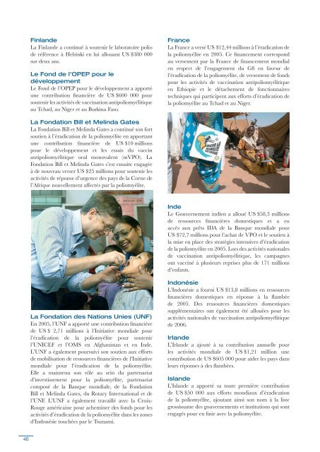 Rapport annuel 2005 - Global Polio Eradication Initiative