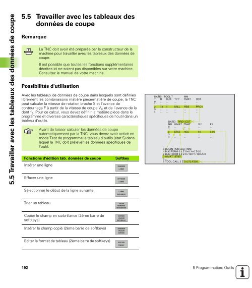 5.2 Données d'outils - heidenhain