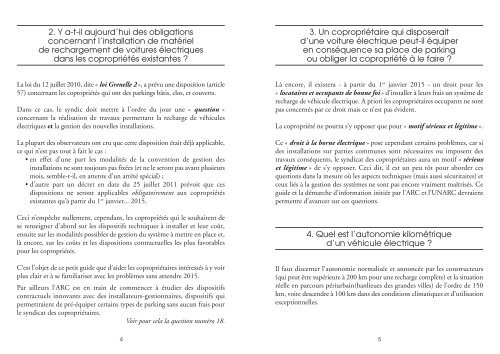 La voiture électrique dans les coproprités - Unarc