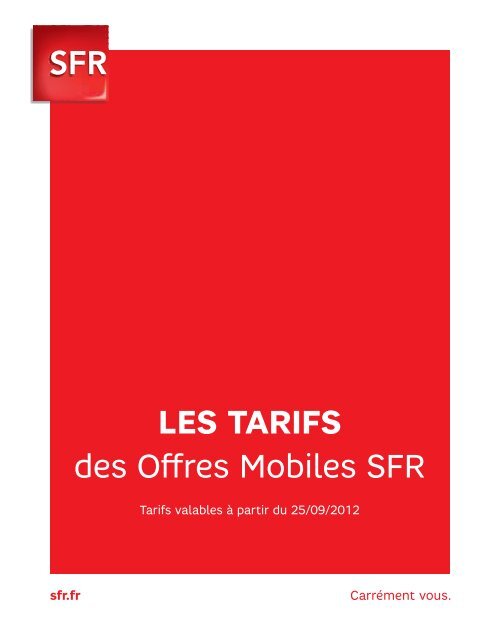 LES TARIFS des Offres Mobiles SFR - S-sfr.fr