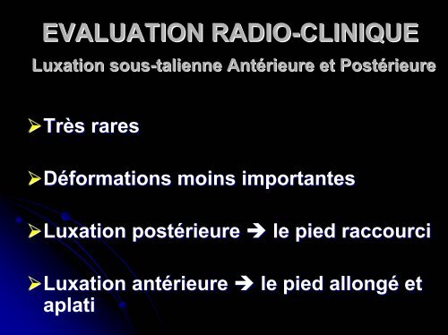 la luxation sous-talienne post-traumatique - Société d'orthopédie ...