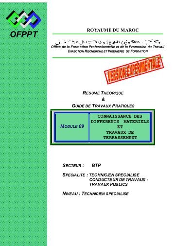 M09 Connaissance diffé matériels travaux terrassement AC CTTP ...