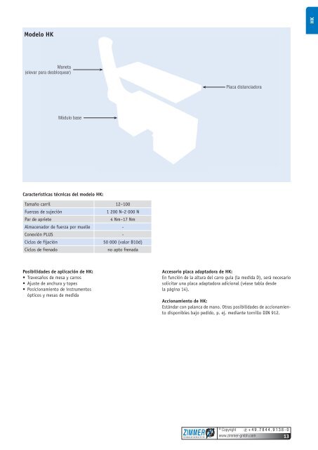 Sencillo y fiable: el elemento de sujeción manual HK. - Zimmer GmbH