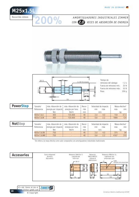 Amortiguadores industriales - Zimmer GmbH