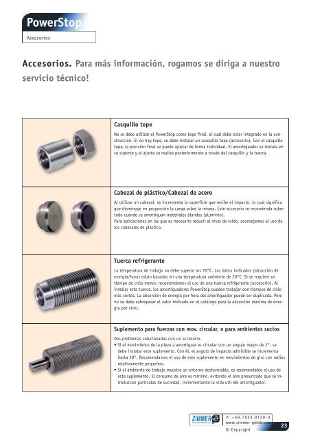 Amortiguadores industriales - Zimmer GmbH