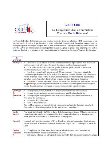 Le CIF CDD - CCI des Landes