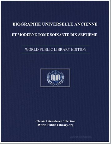 biographie universelle, ancienne et moderne tome soixante-dix ...