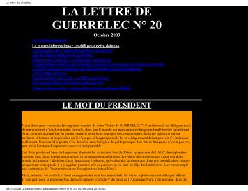 la lettre de Guerrelec N°20FR