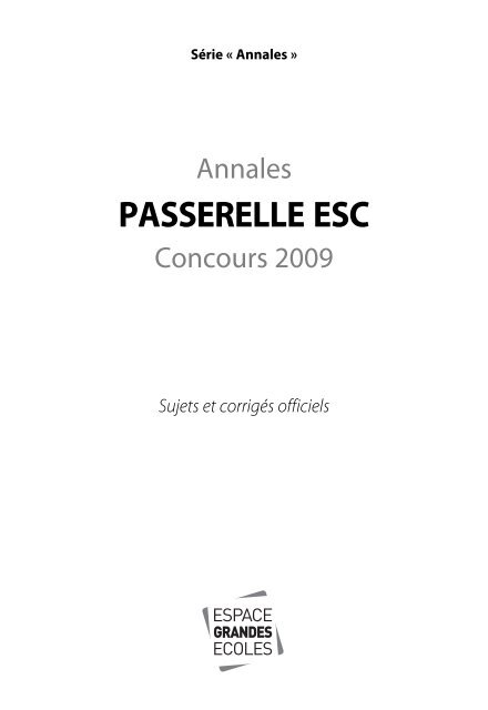 Annales 2009 - Passerelle ESC