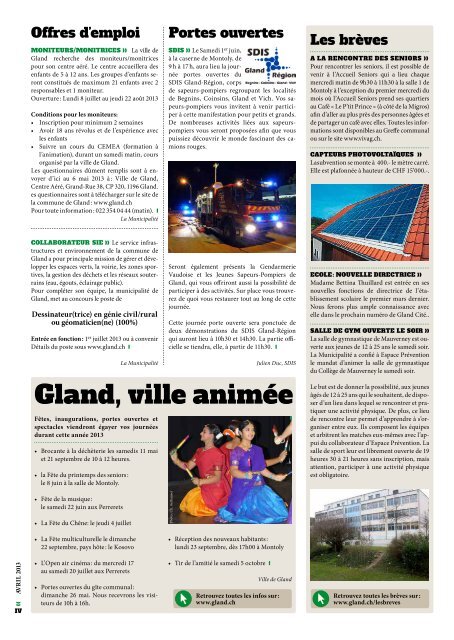 Les pages communales du Gland-Cité ont un nouveau look