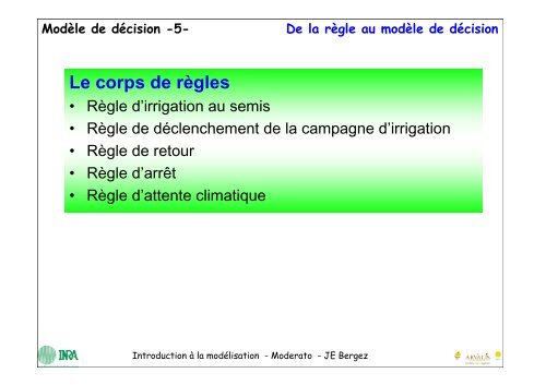 Le logiciel MODERATO - RMT Modélisation et Agriculture