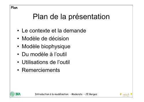 Le logiciel MODERATO - RMT Modélisation et Agriculture