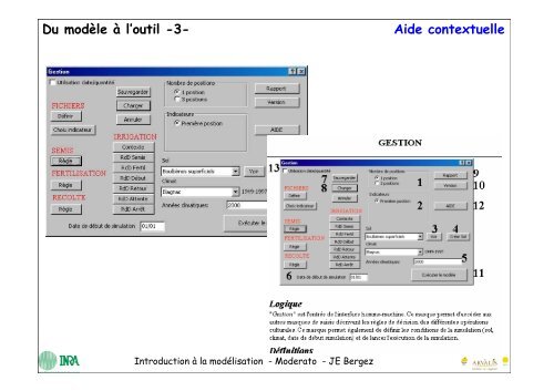 Le logiciel MODERATO - RMT Modélisation et Agriculture