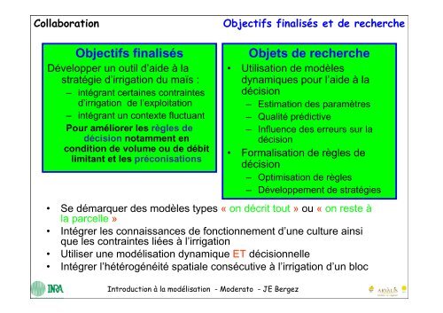 Le logiciel MODERATO - RMT Modélisation et Agriculture