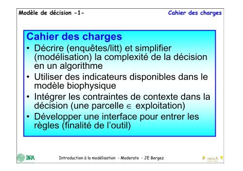 Le logiciel MODERATO - RMT Modélisation et Agriculture