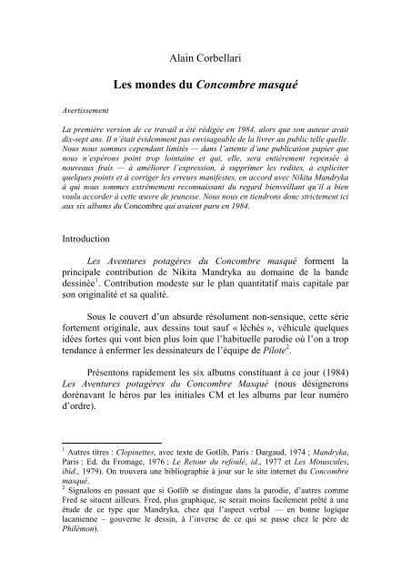 version PDF - Le Concombre Masqué