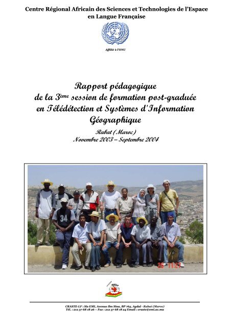 Rapport pédagogique_TSIG 2003 - Université Mohammed V Agdal