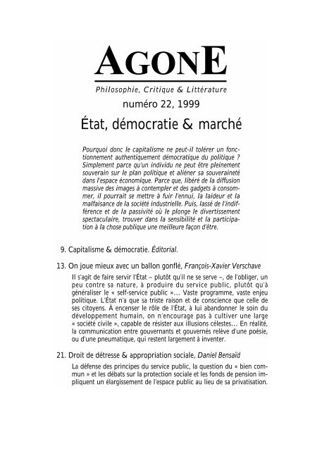 Agone n° 22 - pdf - Atheles