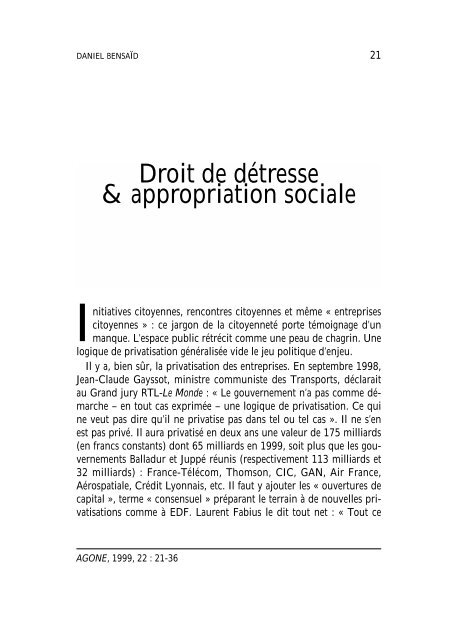 Agone n° 22 - pdf - Atheles