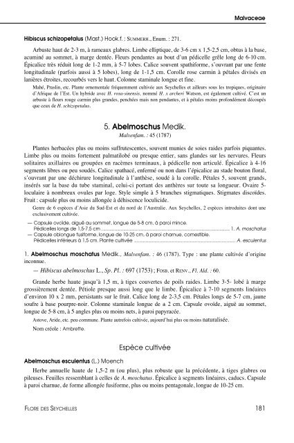 Flore des Seychelles : dicotylédones - IRD