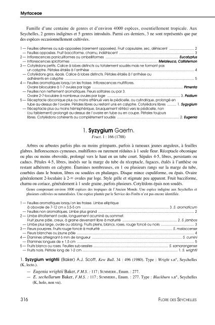 Flore des Seychelles : dicotylédones - IRD