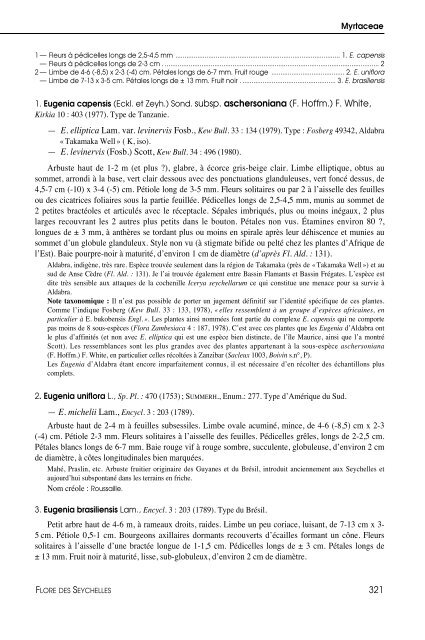 Flore des Seychelles : dicotylédones - IRD