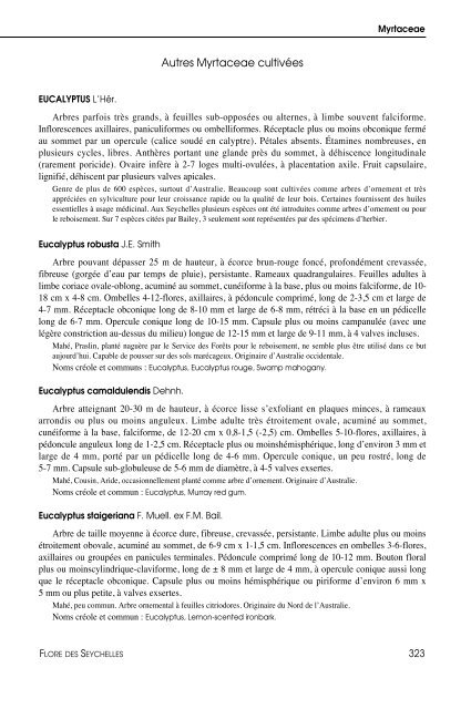 Flore des Seychelles : dicotylédones - IRD