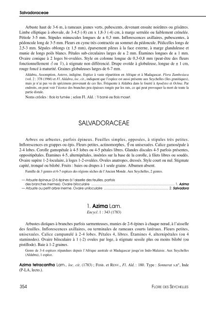 Flore des Seychelles : dicotylédones - IRD