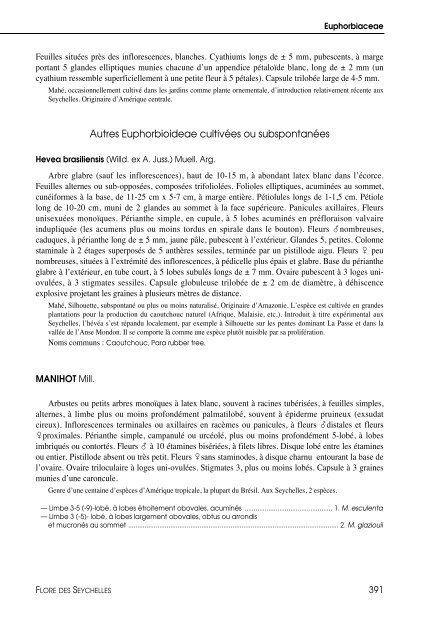 Flore des Seychelles : dicotylédones - IRD