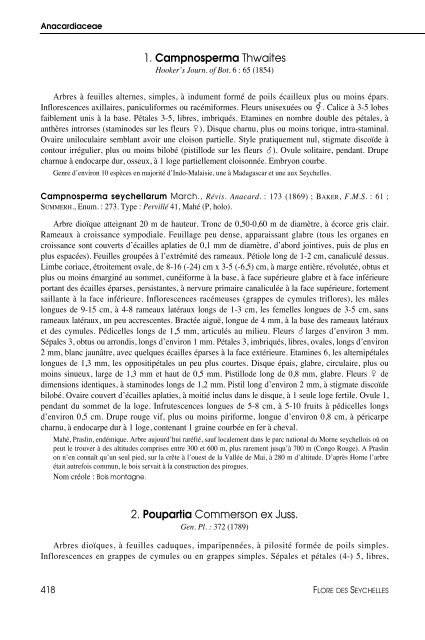 Flore des Seychelles : dicotylédones - IRD