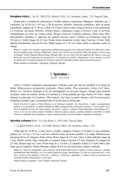 Flore des Seychelles : dicotylédones - IRD