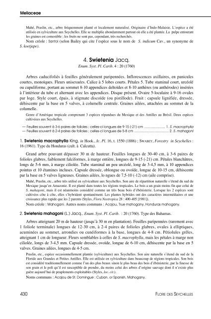 Flore des Seychelles : dicotylédones - IRD