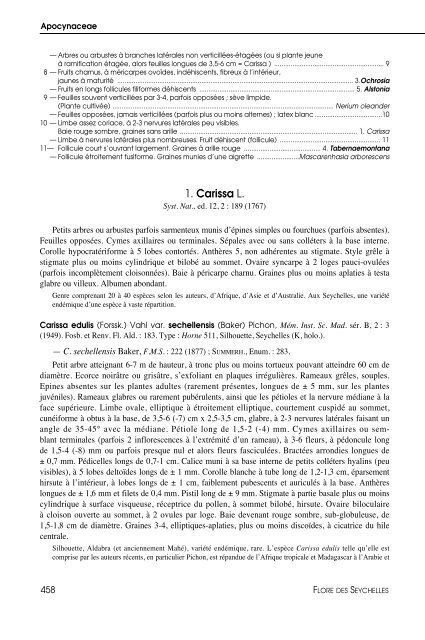 Flore des Seychelles : dicotylédones - IRD