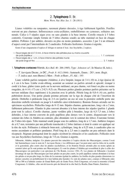 Flore des Seychelles : dicotylédones - IRD