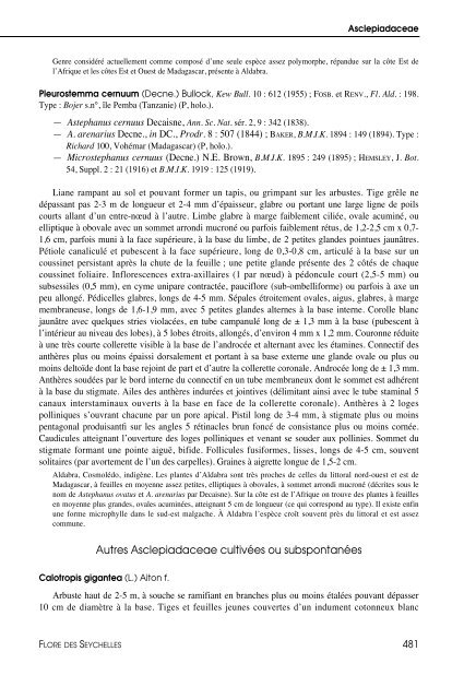 Flore des Seychelles : dicotylédones - IRD