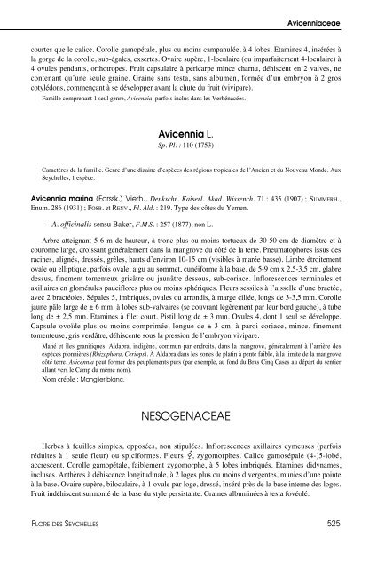 Flore des Seychelles : dicotylédones - IRD