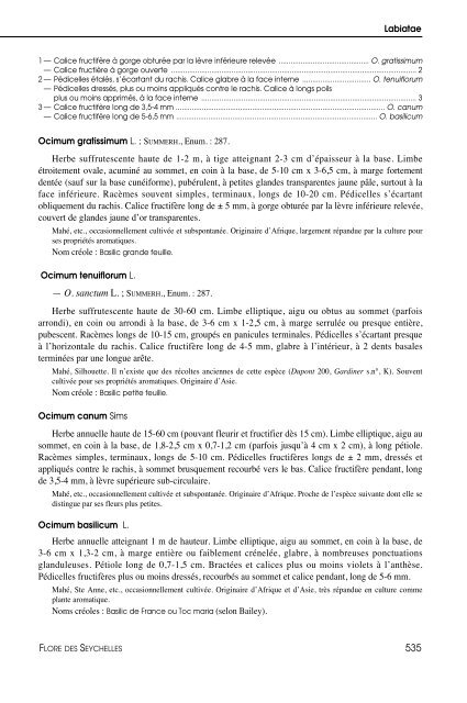 Flore des Seychelles : dicotylédones - IRD