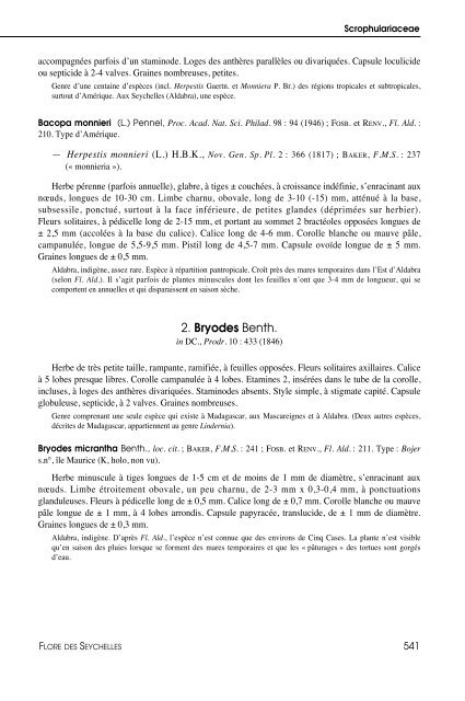 Flore des Seychelles : dicotylédones - IRD