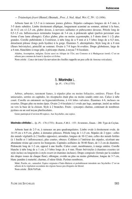 Flore des Seychelles : dicotylédones - IRD