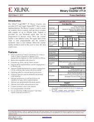 Xilinx DS215 LogiCORE IP Binary Counter, Data Sheet