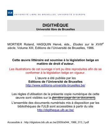 DIGITHÈQUE - Université Libre de Bruxelles