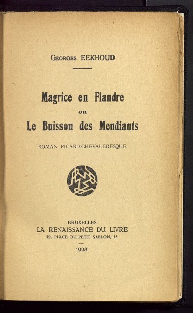 Le Buisson des Mendiants - Archives et musée de la littérature