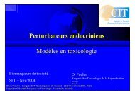 Perturbateurs endocriniens Modèles en toxicologie - SFT - Société ...