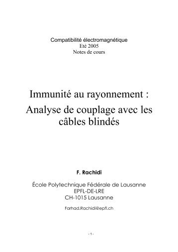 Analyse de couplage avec les câbles blindés - EPFL