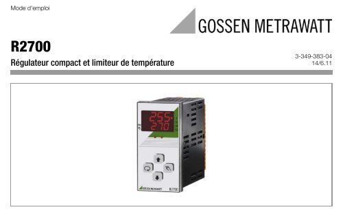 Régulateur compact et limiteur de température - Gossen-Metrawatt